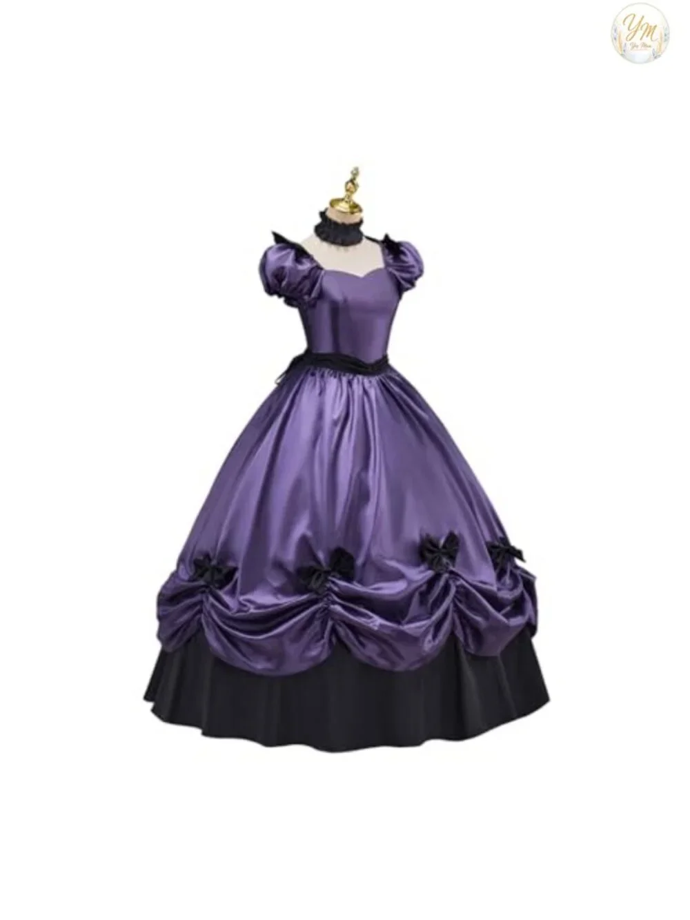Victorian Gothic Lolita Ball Gown Dress A-Line Off Shoulder Puff Sleeve Corset